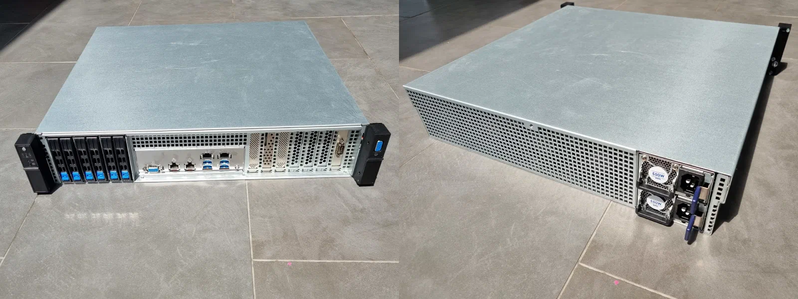 Innovision M24306 case with an ASRock Rack ALTRAD8UD-1L2T motherboard and an Ampere Altra Q64-22 CPU.