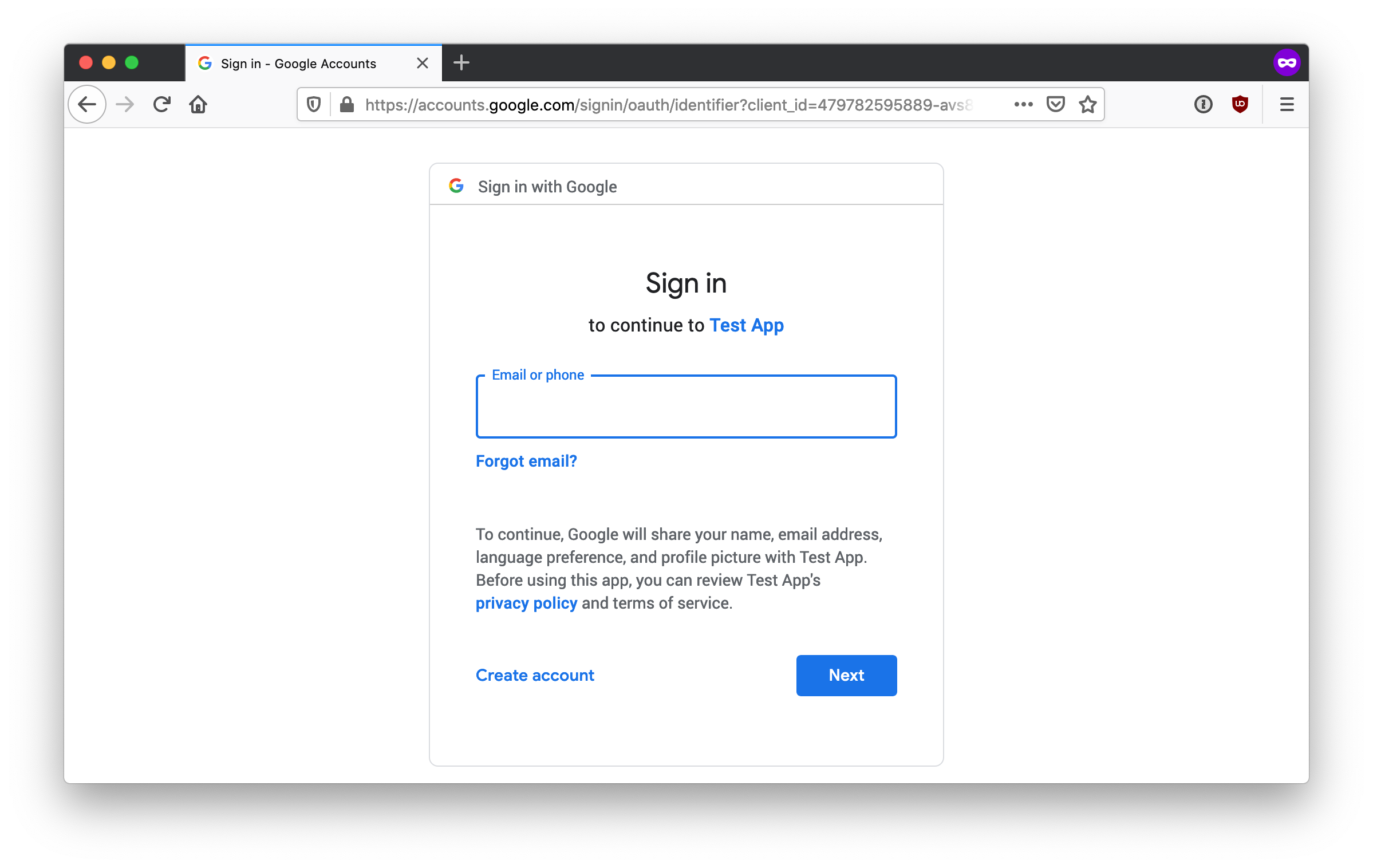 If you are not yet logged in, Google asks you to authenticate.