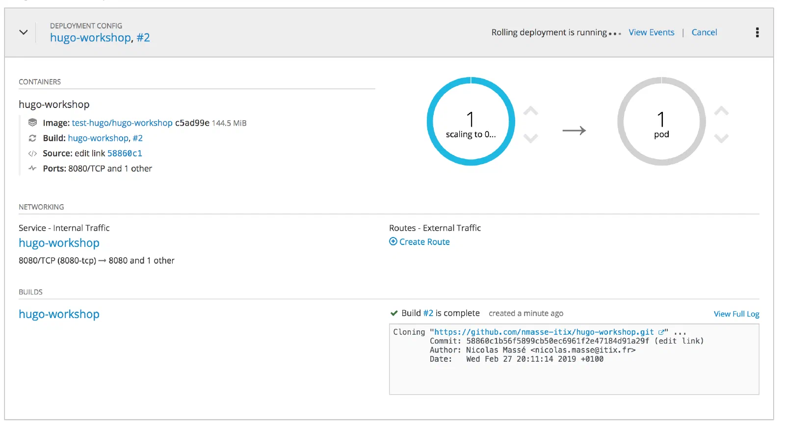 OpenShift rebuilding and redeploying your website
